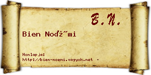 Bien Noémi névjegykártya